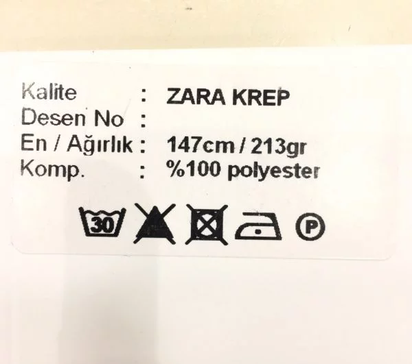 Zara Krep Şifon Kartela