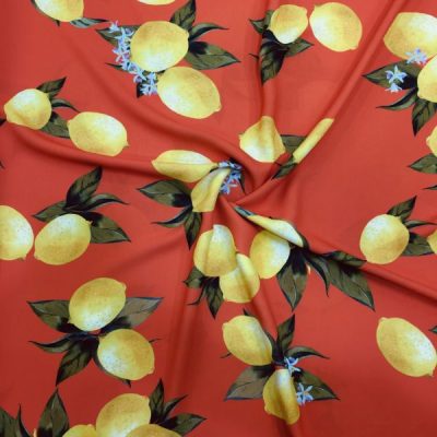 Özel Limon Desenli Jorjet Krep 2
