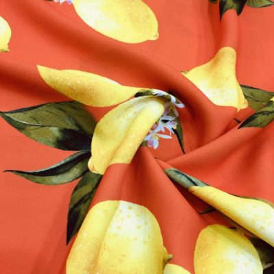 Özel Limon Desenli Jorjet Krep 2