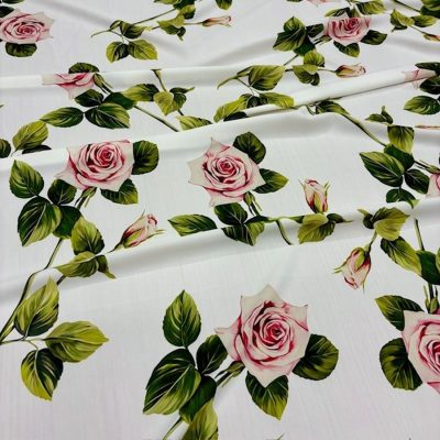 Dolce Gabbana Gül Desenli Jorjet Krep