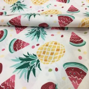 Meyve Desenli Duck Keten