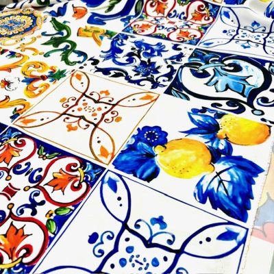 Dolce Gabbaba Özel Etnik Desenli Jorjet Krep
