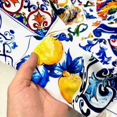 Dolce Gabbaba Özel Etnik Desenli Jorjet Krep