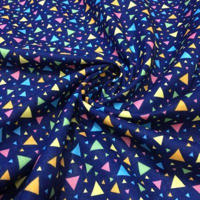 Geometrik Desenli Poplin Lacivert AYT