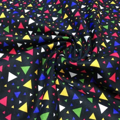 Geometrik Desenli Poplin Siyah AYT