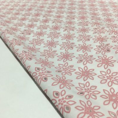 Çiçek Desenli Poplin Fisto Pembe