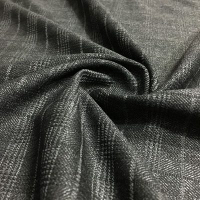 Füme Gri Çizgili Süper Flanel Kumaş