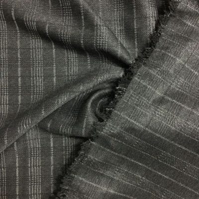 Füme Gri Çizgili Süper Flanel Kumaş
