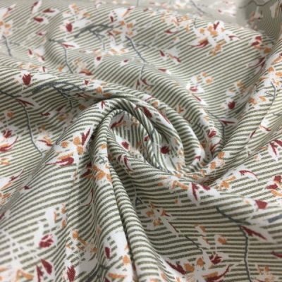 Soft Yeşil Desenli Pamuk Poplin