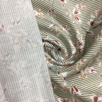 Soft Yeşil Desenli Pamuk Poplin
