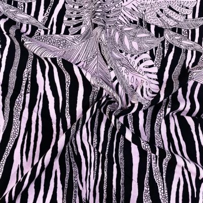 Zebra Yaprak Desenli Viskon MHR