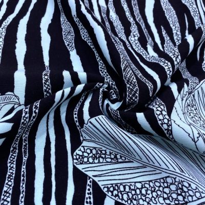Zebra Yaprak Desenli Viskon Turkuaz MHR