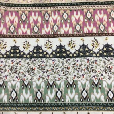 Etnik Desenli Naturel Keten