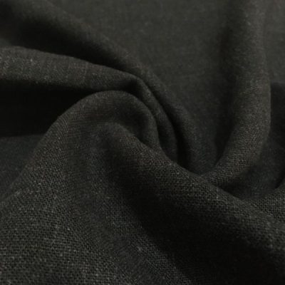 Yıkanmış Ham Keten Kumaş Siyah.