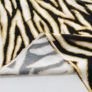 Caramel Zebra Desenli İpek Viskon