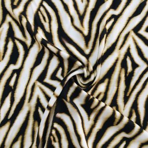 Caramel Zebra Desenli İpek Viskon
