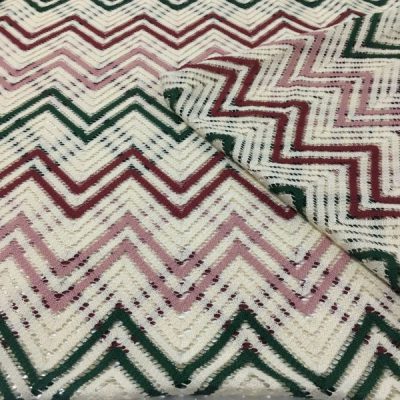 Bordo Yeşil Missoni Desenli Kumaş