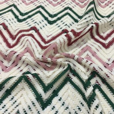 Bordo Yeşil Missoni Desenli Kumaş