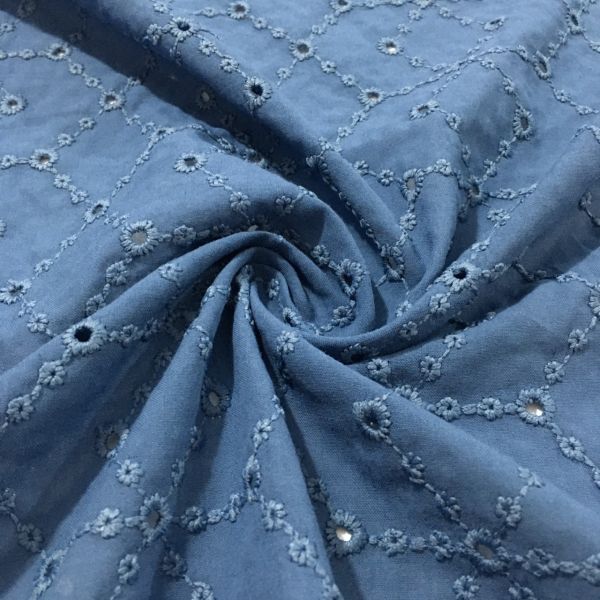 Saf Pamuk Fisto Kumaş İndigo