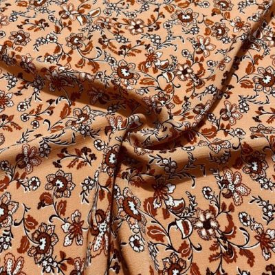 Soft Kahve Desenli Maroken Viskon