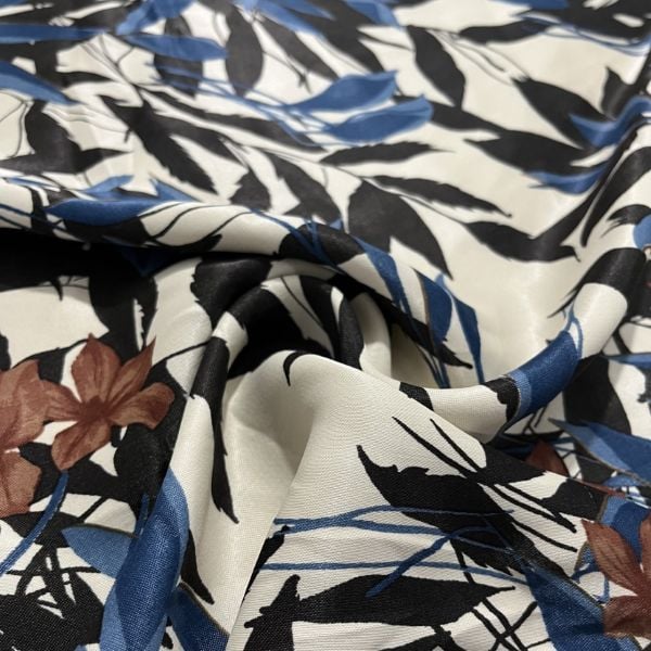 Akdeniz Desenli İpek Saten Kumaş