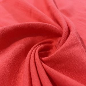 Mercan Rengi Dökümlü Pamuk Keten