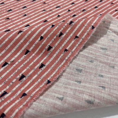 Pembe Desenli Pamuk Keten Kumaş