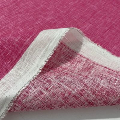 Tok Sert Ham Keten Kumaş Pembe