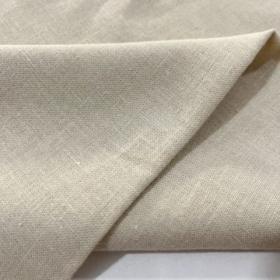 Yıkanmış Ham Keten Kumaş Natural Bej