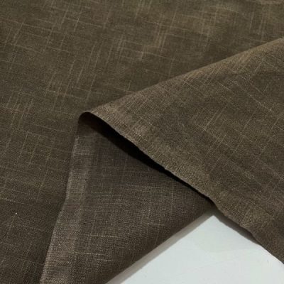 Haki Kahve Tok Natural Keten Kumaş