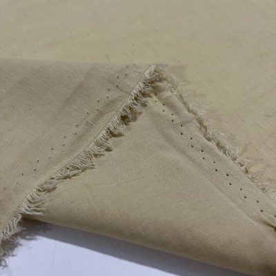 Taşlanmış Natural Keten Kumaş Krem Bej