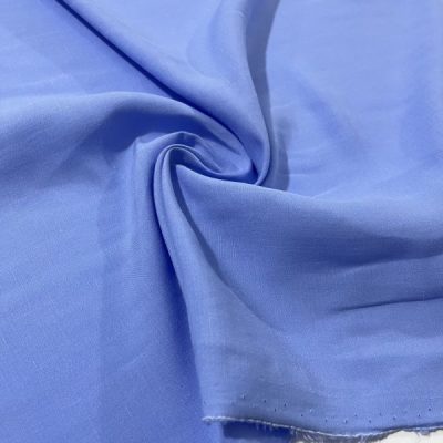 Taşlanmış Natural Keten Kumaş Mavi