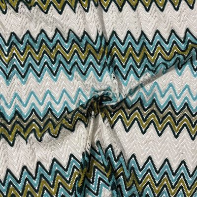 Ekru Mavi Missoni Kumaş