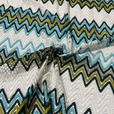 Ekru Mavi Missoni Kumaş