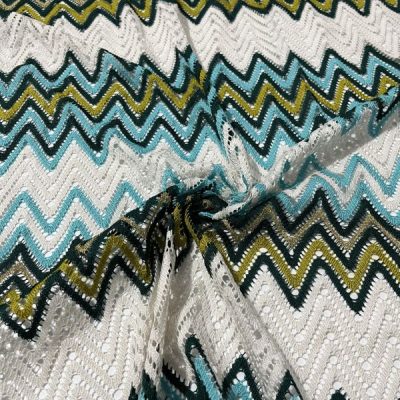 Ekru Mavi Missoni Kumaş