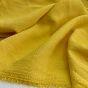 Taşlanmış Natural Keten Kumaş Sarı