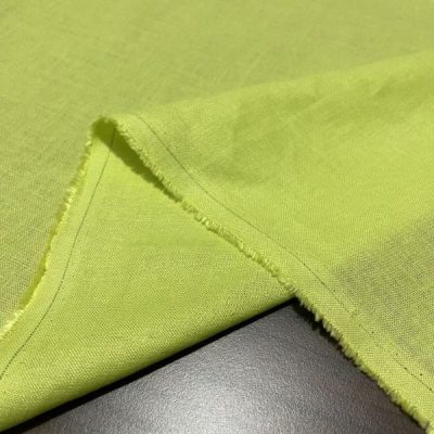 Neon Yeşil Yıkanmış Ham Keten Kumaş