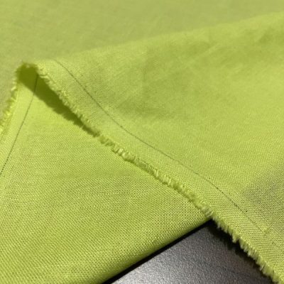 Neon Yeşil Yıkanmış Ham Keten Kumaş