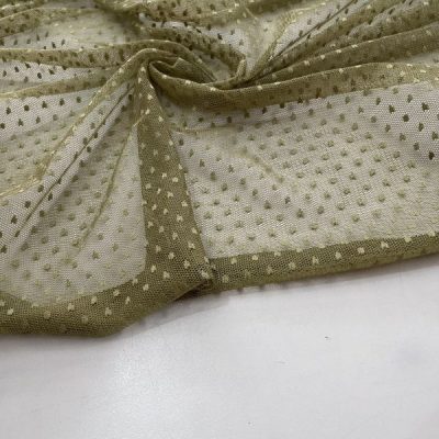 Puantiyeli Tül Kumaş Soft Yeşil