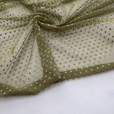 Puantiyeli Tül Kumaş Soft Yeşil