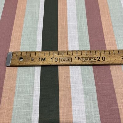 Süper Pastel Çizgili Pamuk Keten Kumaş
