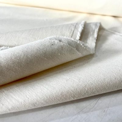 Kırık Beyaz Likralı Denim Kot Kumaş