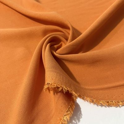 Dökümlü Naturel Keten Kumaş Orange