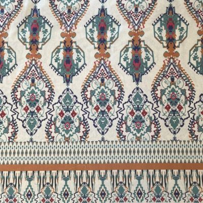Alaçatı Desenli Naturel Keten Kumaş