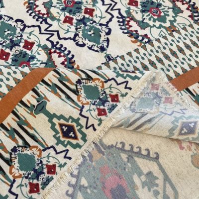 Alaçatı Desenli Naturel Keten Kumaş