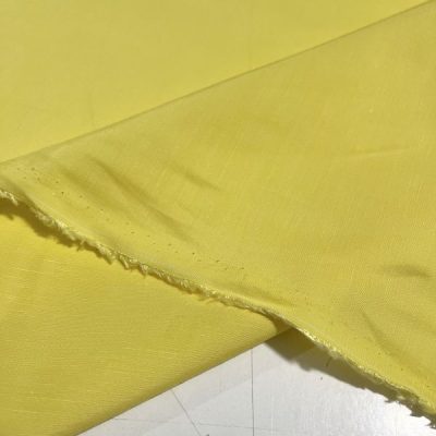 Keten Dokulu Cupro Kumaş Sarı
