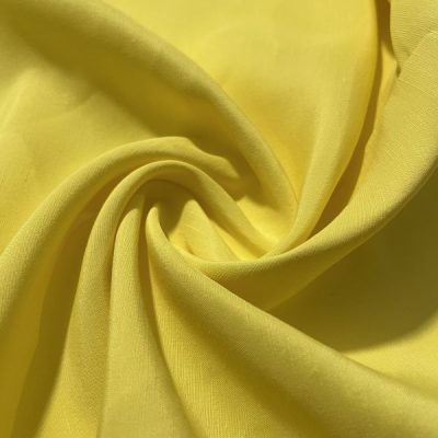 Keten Dokulu Cupro Kumaş Sarı