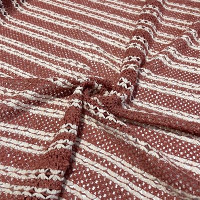 Kiremit Ekru Çiçekli Missoni Kumaş