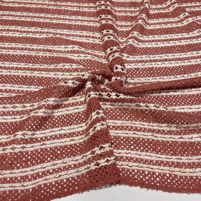 Kiremit Ekru Çiçekli Missoni Kumaş