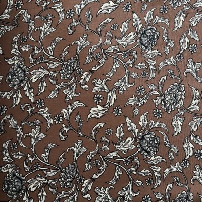 Kahve Desenli Yünlü Angora Kumaş